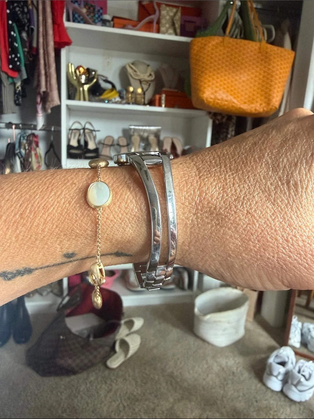 Movado Amorosa Women's Stainless Steel Bangle Watch, Needs battery